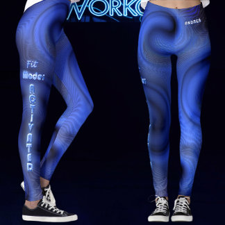 Liquid Swirl Holographic Neon Fitness 2026 Blue  Leggings