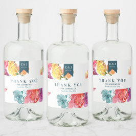 Liquor Flaska-etikett för Bright-sommaren "Tack" Spritflaskor Etikett