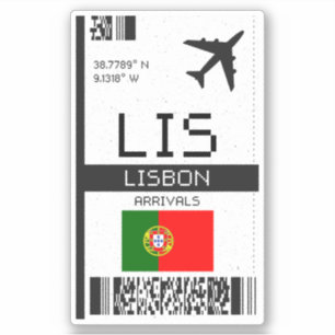 LIS Boardingpass - Portugal Travel Klistermärken