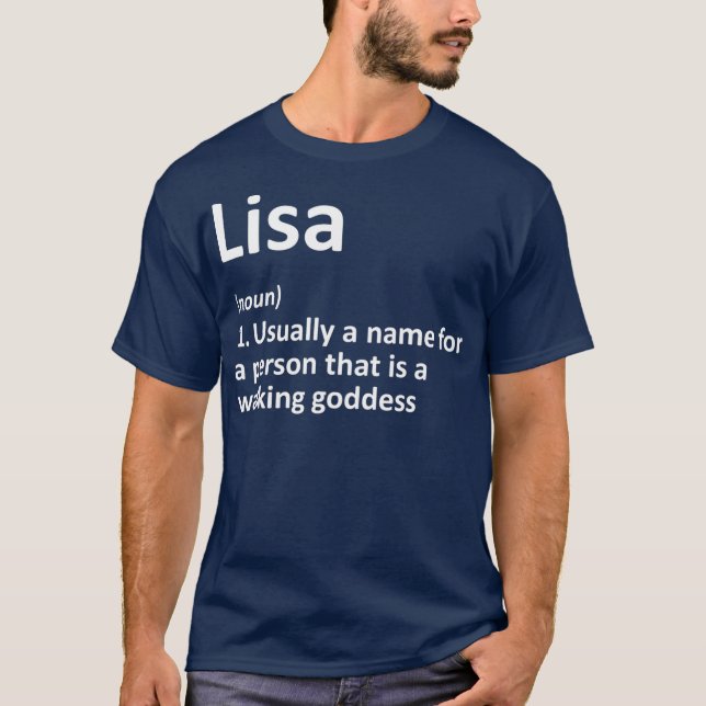 LISA Definition Personlig Namn Funny Birthday T Shirt (Framsida)