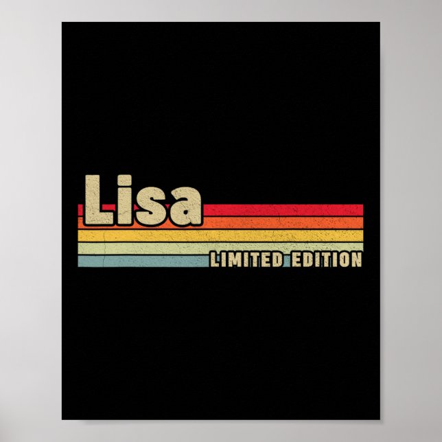 Lisa Namnpresent Personlig Födelsedag Kul Jul Poster (Framsidan)