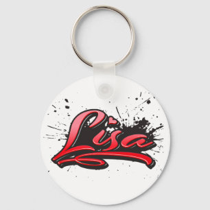 Lisa Red Heart Graffiti Schlüsselanhänger Nyckelring
