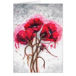 Lisa's Red Poppies Hälsningskort