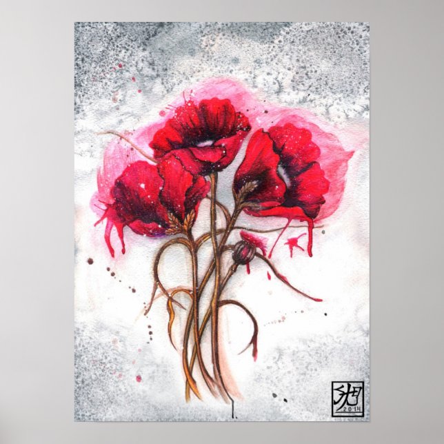 Lisa's Red Poppies Poster (Framsidan)