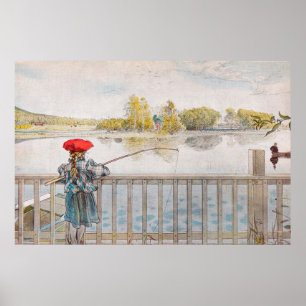 Lisbet Fiske av Carl Larsson, Vintage Finkonst Poster