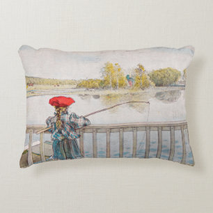 Lisbet Fiske av Carl Larsson, Vintage Finkonst Prydnadskudde