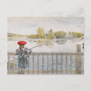 Lisbeth Fishing by Carl Larsson Vykort