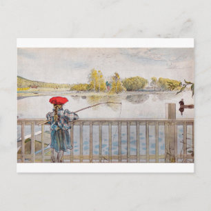 Lisbeth Fishing by Carl Larsson Vykort