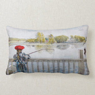 Lisbeth fiske av Carl Larsson Lumbarkudde