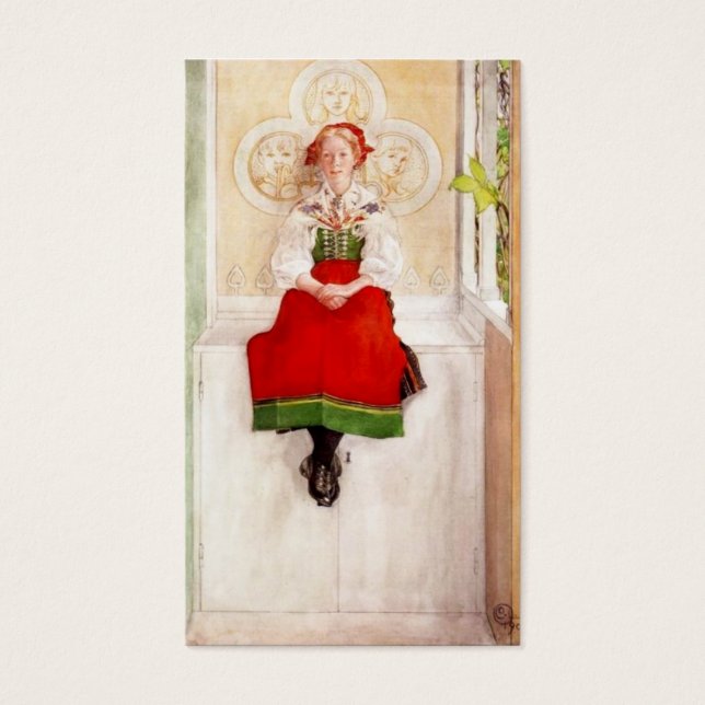 Lisbeth i hennes sönfödda klänning visitkort (Framsidan)