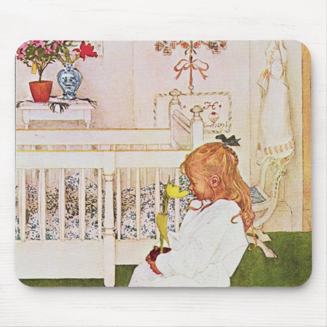 Lisbeth med en gul tulpan musmatta (Framsidan)