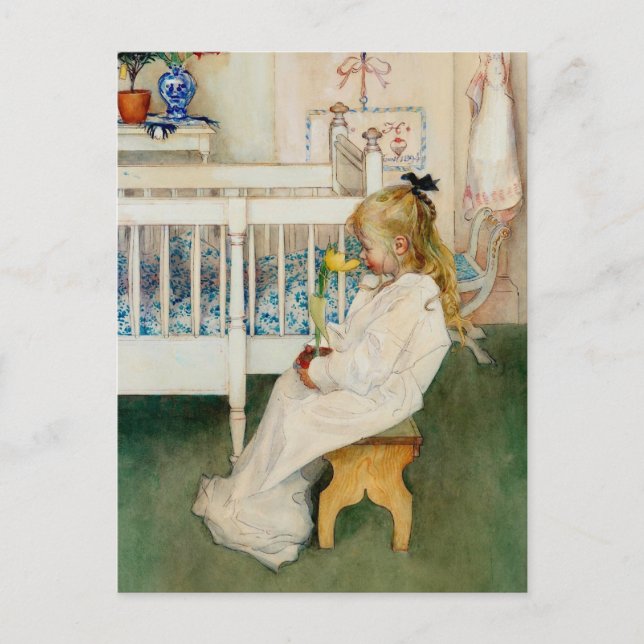 Lisbeth med Gult Tulip Vykort (Framsida)