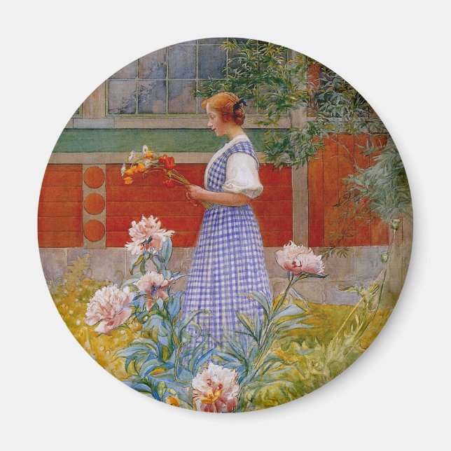 Lisbeth med Peonies Magnet (Framsidan)