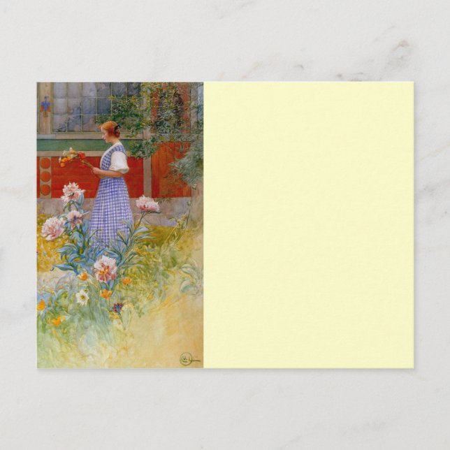 Lisbeth med Peonies Vykort (Framsida)