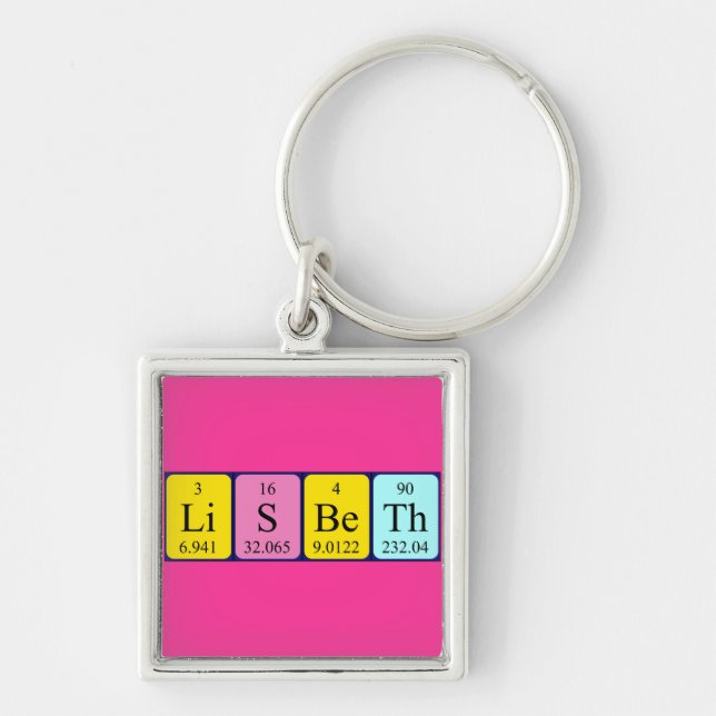 Lisbeth Periodisk nyckelring bord namn (Framsidan)