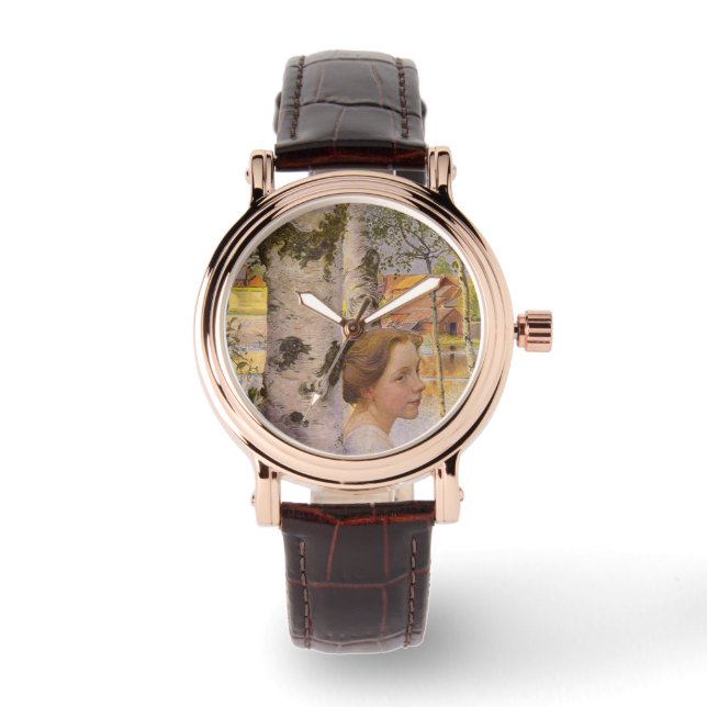 Lisbeth vid Birch Grove (vacker ung flicka) Armbandsur (Framsida)