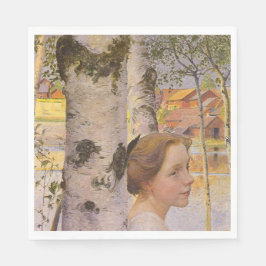 Lisbeth vid Birch Grove (vacker ung flicka) Pappersservett