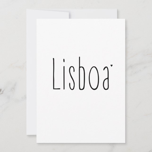 Lisboa - minimalistic typography card kort (Framsida)