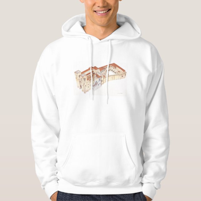 Lisboa Portugal. Domkyrka Sweatshirt Med Luva (Framsida)