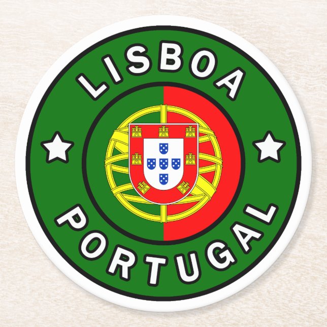 Lisboa Portugal Underlägg Papper Rund (Framsidan)