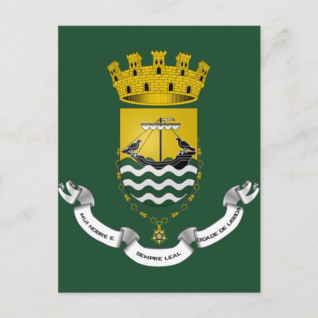 Lisboa Portugals vapenmärke Vykort (Framsida)