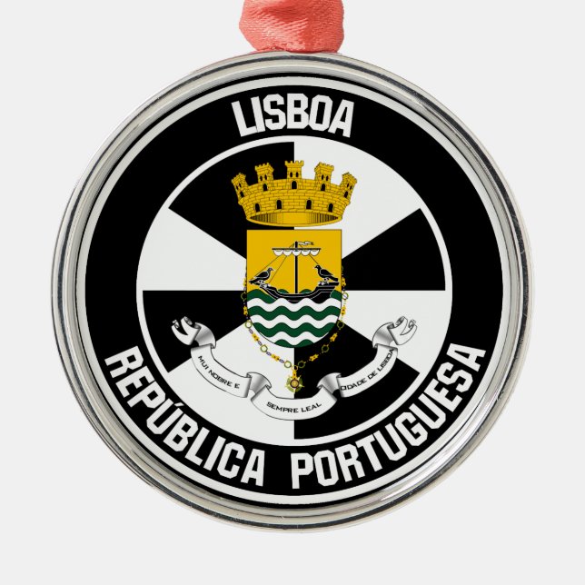 Lisboa Round Emblem Julgransprydnad Metall (Framsidan)