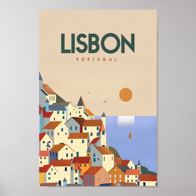 Lisboan lisboa reseaffisch poster (Framsidan)