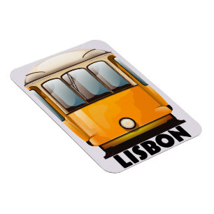 Lisbon gula spårvagn resa affisch magnet