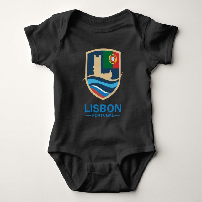 Lisbon Portugal Europe T Shirt (Framsida)