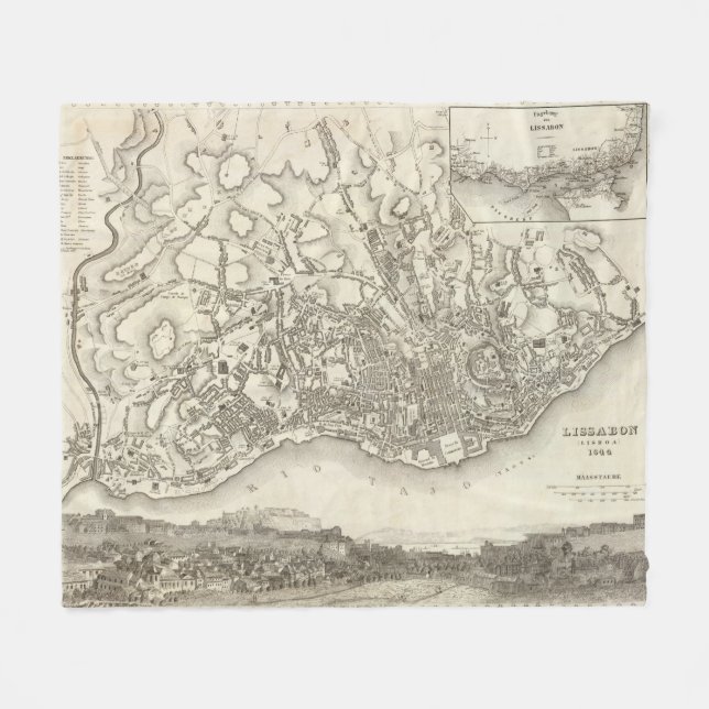 Lisbon Portugal Fleecefilt (Framsidan (Horisontell))