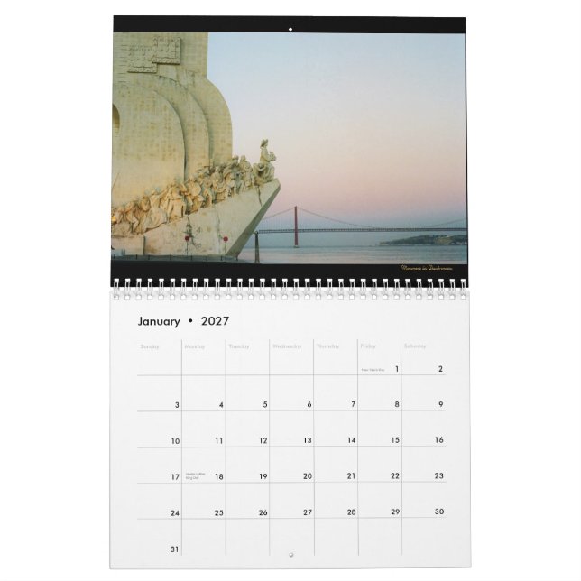 Lisbon Portugal kalender 2014 (Jan 2027)