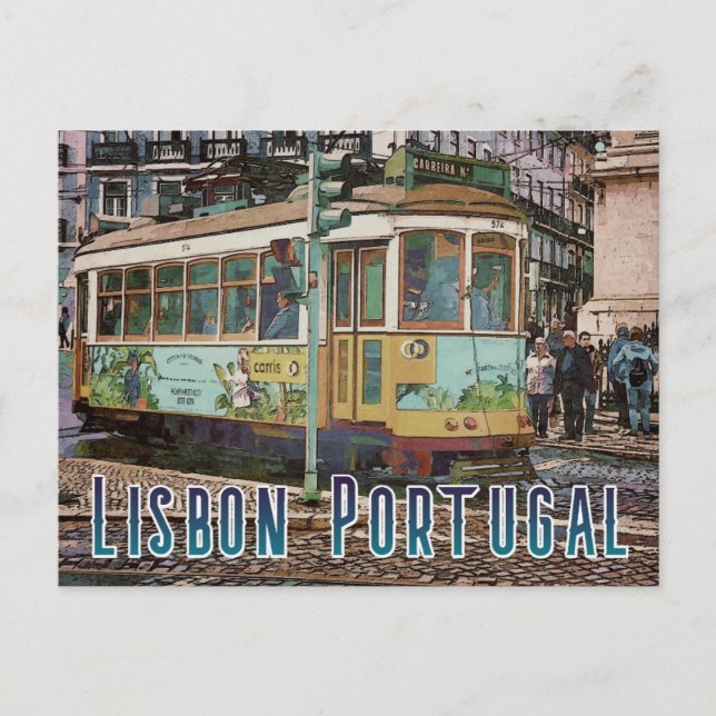 Lisbon Portugal Travel Postcard Vykort (Framsida)