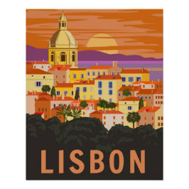 Lisbon Vintage Travel Poster Perfect Poster