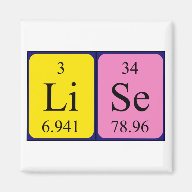 Lise Periodiska bord namn magnet (Framsidan)