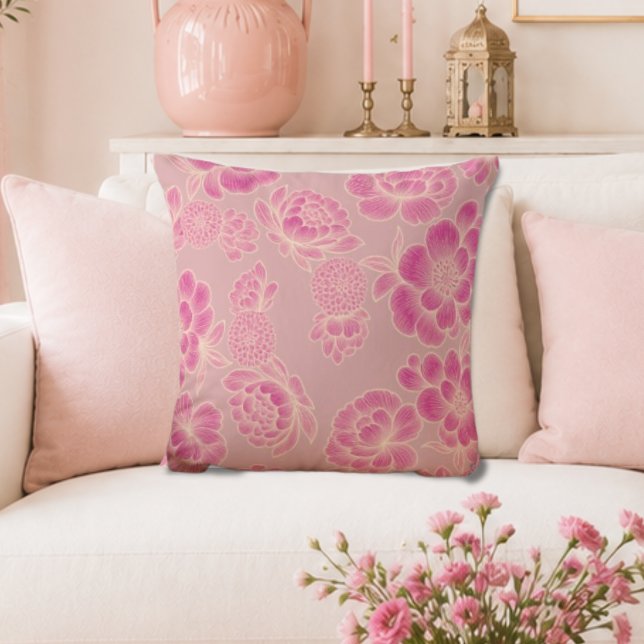Lise Soft Pink 🌸 Elegant Floral Kudde (Skapare uppladdad)