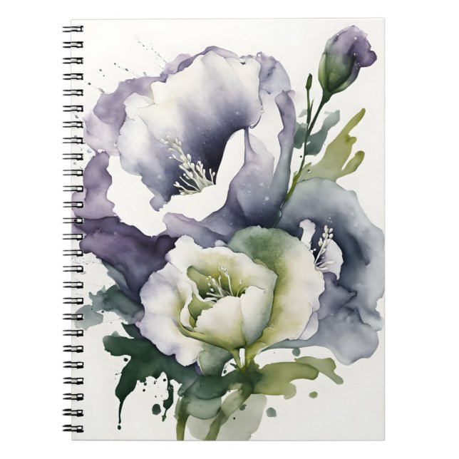 Lisianthus - Akvarellblommor Anteckningsbok (Framsidan)