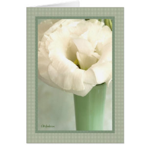 Lisianthus i grönt hälsningskort
