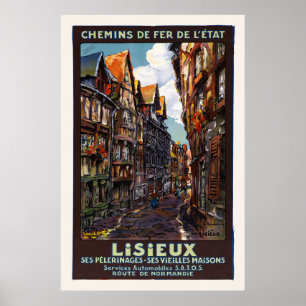 Lisieux Frankrike Vintage affisch 1930