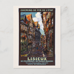 Lisieux Frankrike Vintage affisch 1930 Vykort