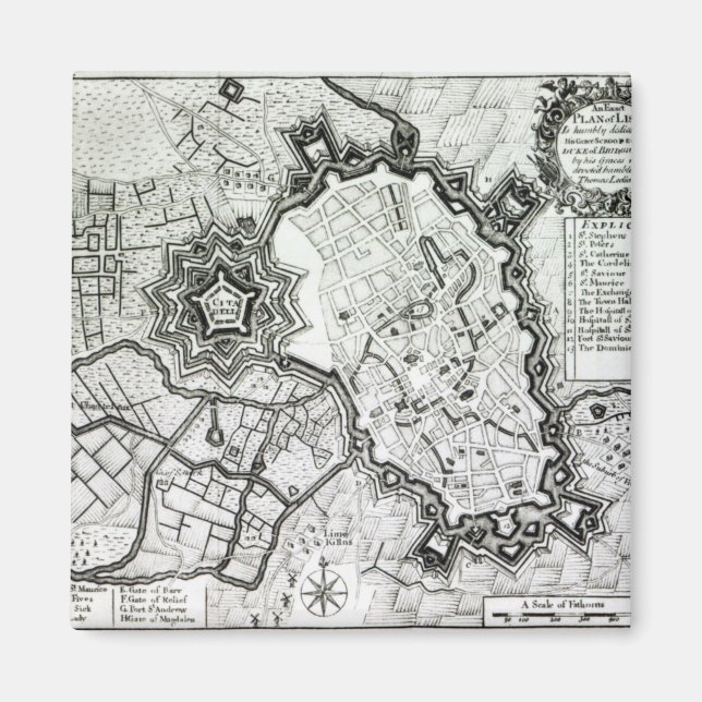 Lisle-planen, 1736 magnet (Framsidan)