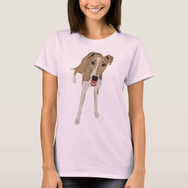 Lisma den Whippet damT-tröja T Shirt (Framsida)