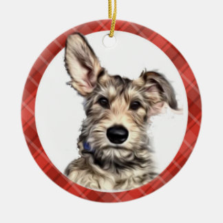 Lisma valpprydnaden med gåvapåsen julgransprydnad keramik