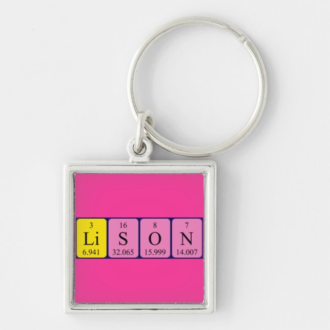Lison Periodisk nyckelring bord namn (Framsidan)