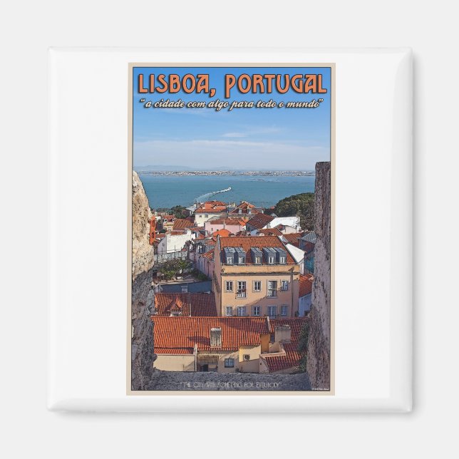 Lissabon - Boat på Tejo Magnet (Framsidan)