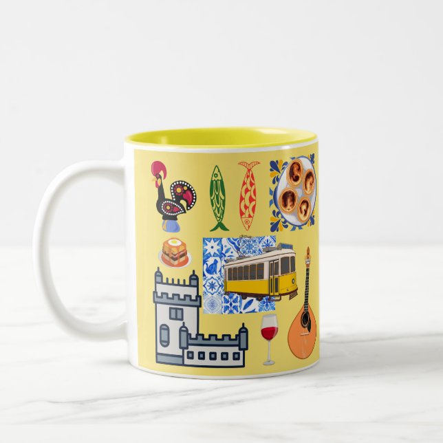Lissabon City Symbols Två-Tonad Mugg (Vänster)