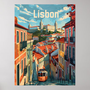 Lissabon Färg: Tram Tales in Charming Streets Poster