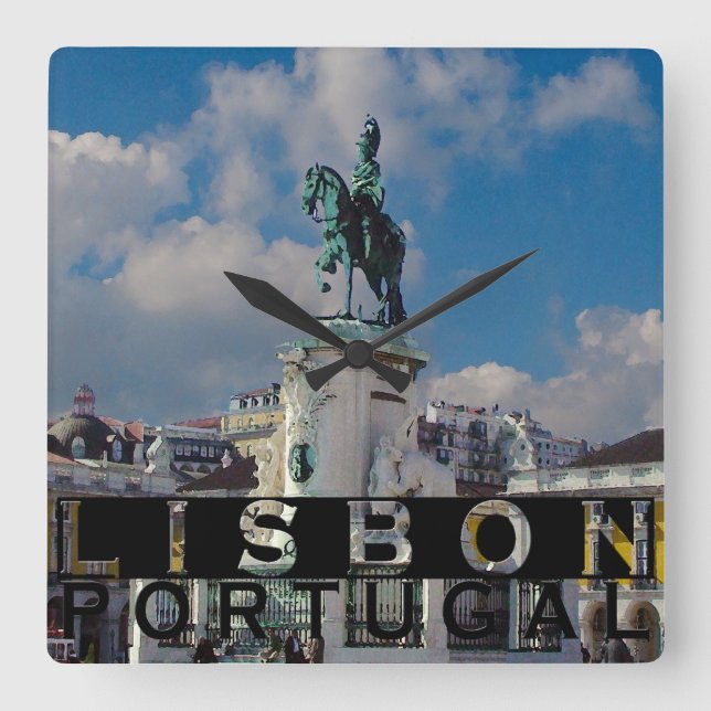 Lissabon Fyrkantig Klocka (Framsida)