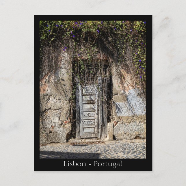 Lissabon gata, Portugal vykort (Framsida)