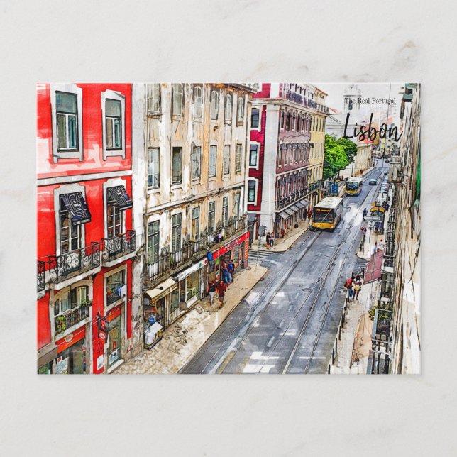 Lissabon gata vykort (Framsida)