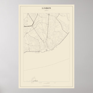 Lissabon Gatukarta Affisch